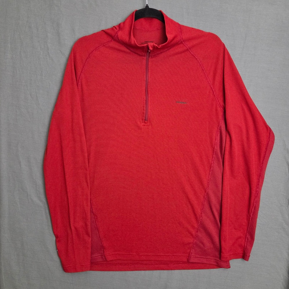 Patagonia Mens M Capilene 3 Midweight 1/2 Zip Pullover Red Fall 2007 Style 44850